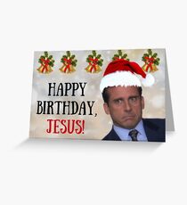 Herzlichen Glückwunsch, Jesus! Michael Scott, The Office TV-Show Weihnachtskarte, Meme-Grußkarten Grußkarte