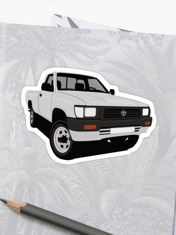 Light Gray Toyota Hilux Pickup Sticker By Knappidesign Redbubble