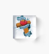 Great graphic design "Love hurts sometimes" Acrylic Block
