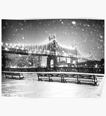 New York City - Snowy Night Poster