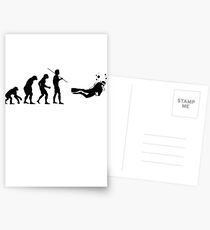 Evolution to Scuba Diver Postcards