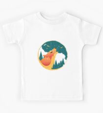 Wolf, der zum Mond heult - Natur-Liebhaber-Geschenke Kinder T-Shirt