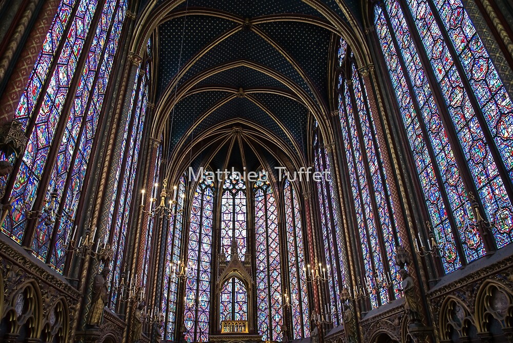 Interior View Of The Sainte Chapelle In Paris France By