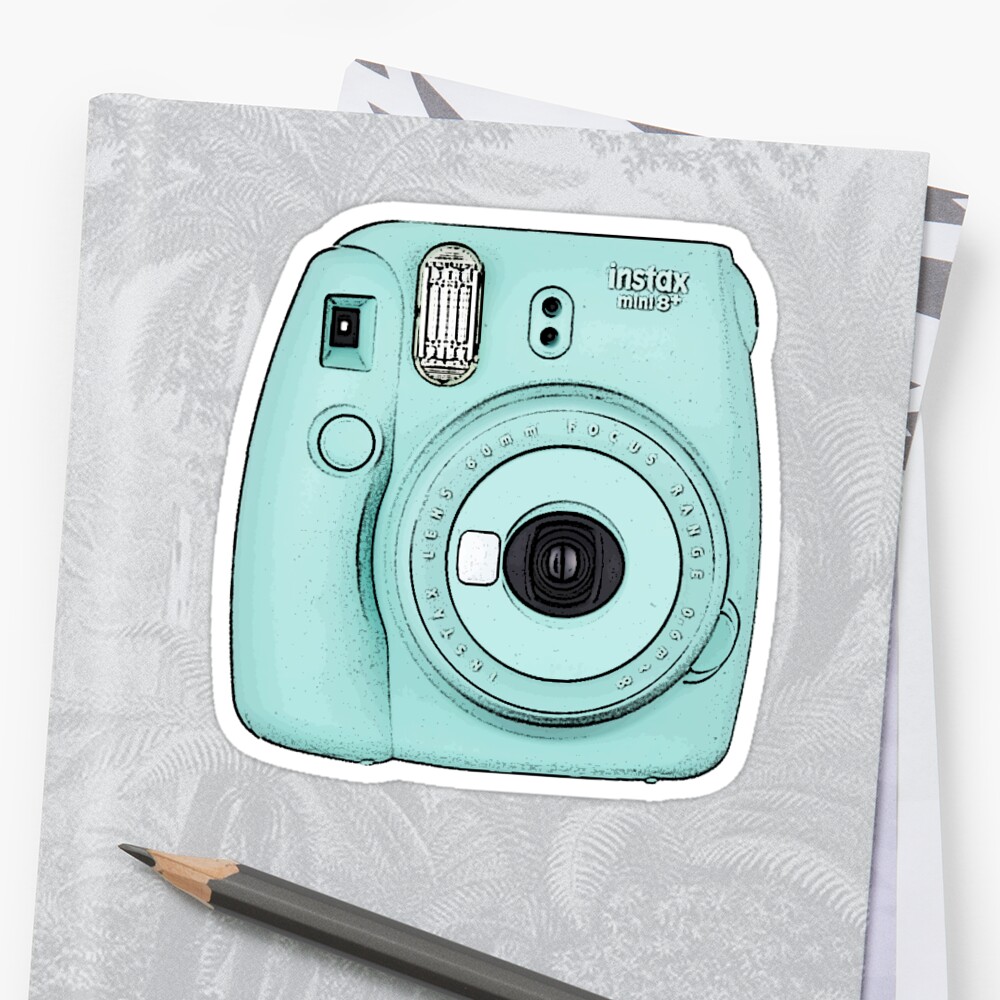 camera blue stickers by cherryblue redbubble