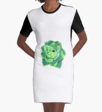 Summery Succulent Graphic T-Shirt Dress
