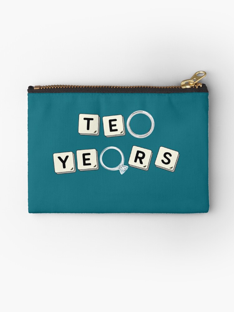 10 Years Tin Wedding Anniversary Gift Designs Zipper Pouch By