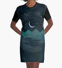 Between The Mountains And The Stars Graphic T-Shirt Dress