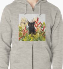 Black Cat Jungle Zipped Hoodie