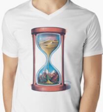 Camiseta para hombre de cuello en v Salvar el bosque