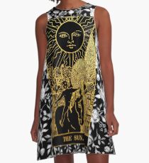 Floral Tarot Print - The Sun A-Line Dress