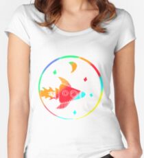 Colorful Rocket Art Design Gift Idea Women's Fitted Scoop T-Shirt