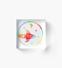 Colorful Rocket Art Design Gift Idea Acrylic Block