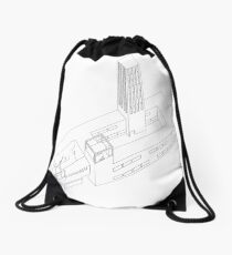 axonometric vision Drawstring Bag