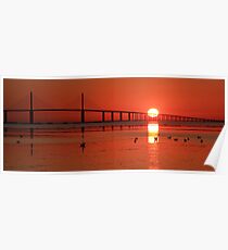 Sunshine Skyway sunrise Poster