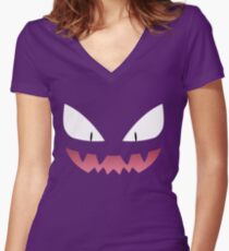 Camiseta entallada de cuello en V Pokemon - Haunter / Fantasma