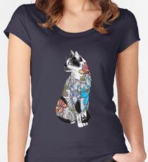 Camiseta entallada de cuello redondo tatuaje