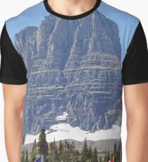 Flags, Logan Pass, Clements Mountain, Glacier National Park, Montana Graphic T-Shirt