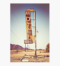 Motel Sign on the Route 66 Photographic Print
