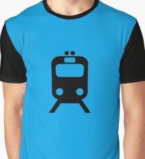 Blue Line CTA Inspired Chicago Elevated Train Pattern Graphic T-Shirt
