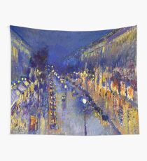 Pissarro Montmartre Boulevard Night Wall Tapestry