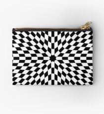 #black #white #checkered #chess #pattern #abstract #flag #floor #square #checker #board #chessboard #texture #check #design #race #illustration #squares #tile #racing #game  #checked #tiles #geometric Studio Pouch