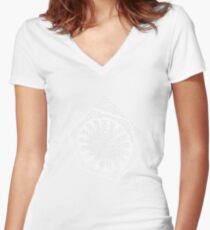 #white #black #abstract #pattern #3d #texture #checkered #illustration #arrow #design #cursor #isolated #flag #pixel #computer #icon #tile #square #symbol #graphic #mouse #concept #perspective Women's Fitted V-Neck T-Shirt