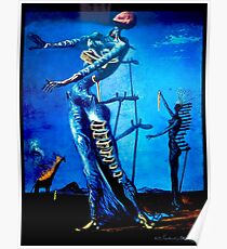 DIE BRENNENDE GIRAFFE: Vintage Dali abstrakter Druck Poster