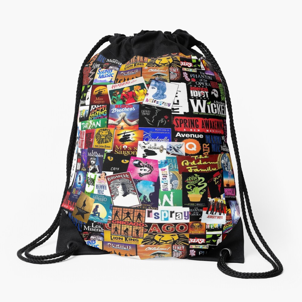Musicals Collage II Drawstring Bag