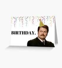 Geburtstag. Parks und Rec Geburtstagskarte, Ron Swanson, Meme-Grußkarten Grußkarte