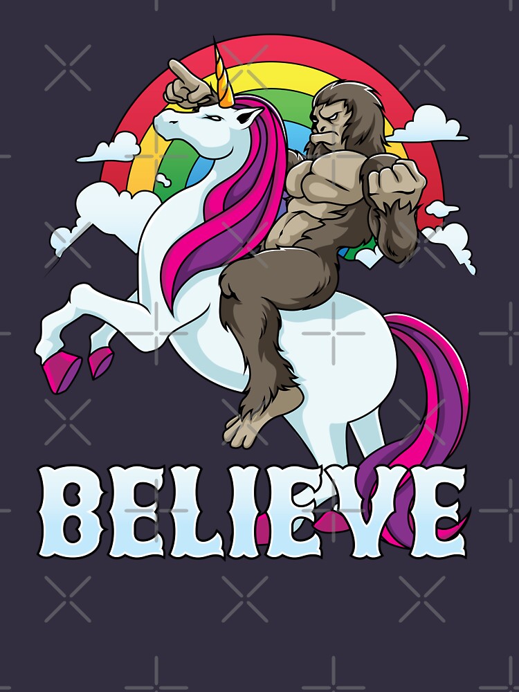"Cute Bigfoot Riding Unicorn Sasquatch Believe T-shirt" T ...