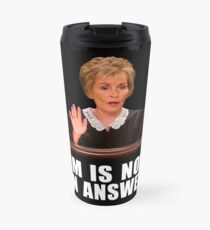 Um is Not an Answer - Black background Travel Mug