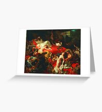 Ferdinand Victor Eugene Delacroix - The Death of Sardanapalus ⛔ HQ quality Greeting Card