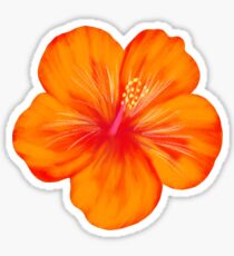 Orange Hibiscus Sticker Sticker
