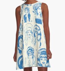 Babes & Bouffants Blau A-Linien Kleid