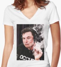 MUSKSMONK Women's Fitted V-Neck T-Shirt