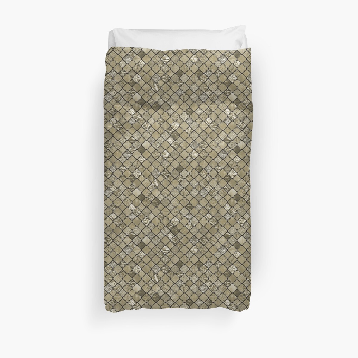 "Gold Quatrefoil foil and glitter" Duvet Covers by pencreations Redbubble