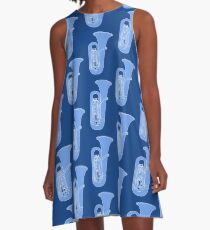 MUSICAL INSTRUMENTS SILHOUETTES - TUBA A-Line Dress