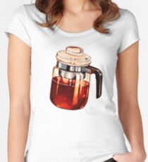 Coffee Percolator Pattern Women's Fitted Scoop T-Shirt