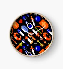Legend of Zelda NES / items pattern / black / large Clock