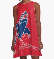 Landshark Dress | Red and Blue A-Line Dress