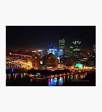 Pittsburgh Pennsylvania by night Photographic Print