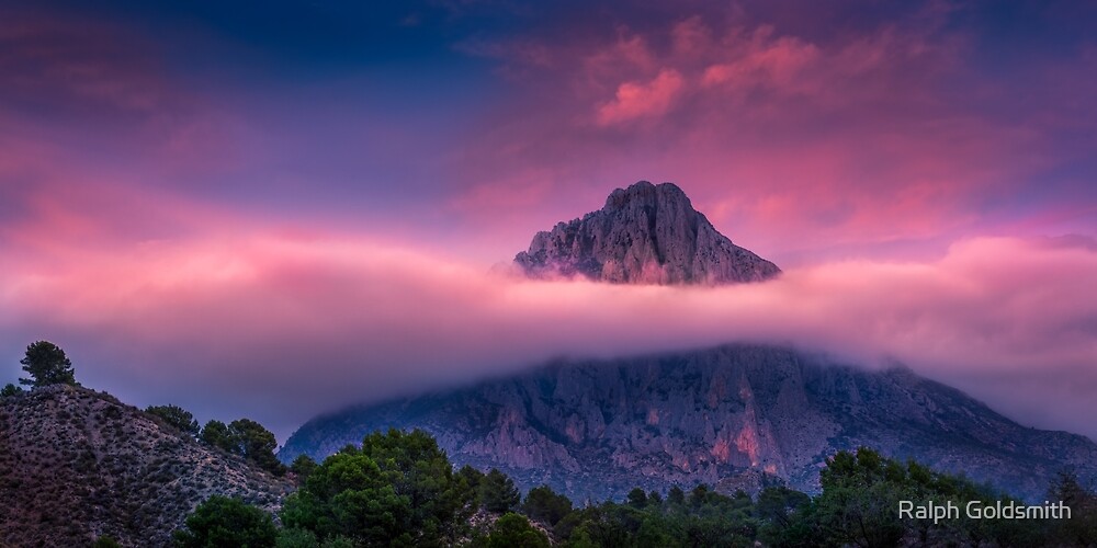 Red Sky and Cloud Layer at Puig Campana by Ralph Goldsmith