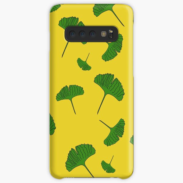 Green, Ginkgo pattern, ginkgo biloba, australian leaf, leaves, nature, gingko, new zealand leaf, yellow background Samsung Galaxy Snap Case