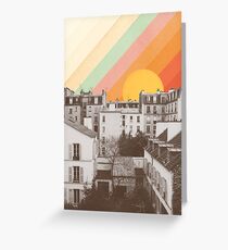 Rainbow Sky Above Paris Greeting Card