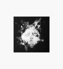 gxp cute cat blue eyes splatter watercolor black white Art Board