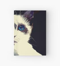 gxp cute cat blue eyes vector art foggy night Hardcover Journal