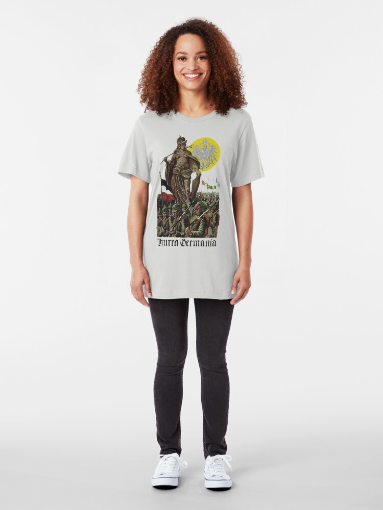 Alternate view of Germania encouraging soldiers.. 1914 Slim Fit T-Shirt