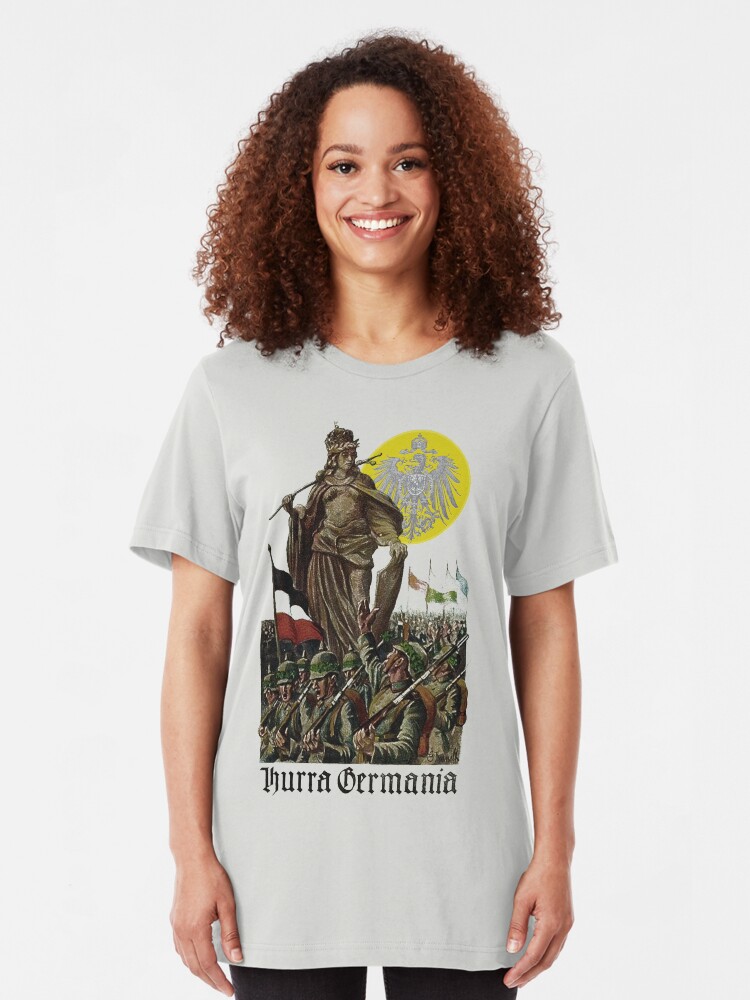 Alternate view of Germania encouraging soldiers.. 1914 Slim Fit T-Shirt