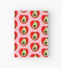 Cute Avocado In Red Heart Drawing Pattern Hardcover Journal