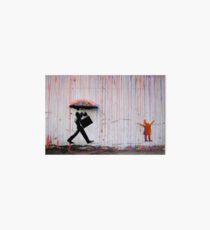Banksy Umbrella Rainbow Happy Girl Art Board Print